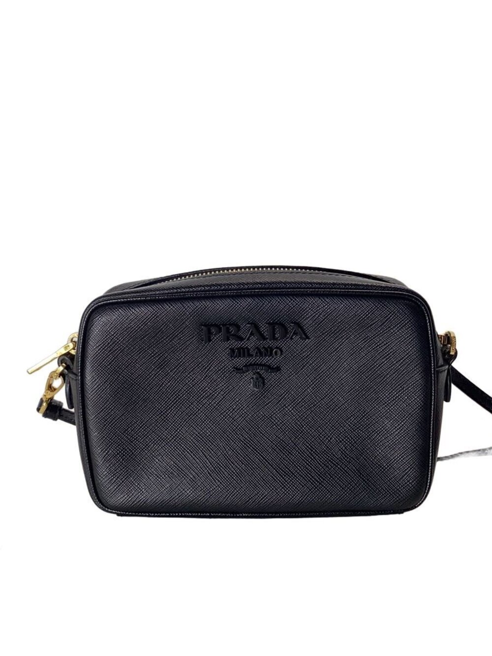 Prada Saffiano Shoulder Bag Leather Black